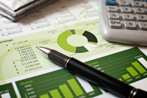Pen, Calculator, Financial Graph